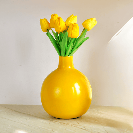 Yellow metal Flower vase -Large 