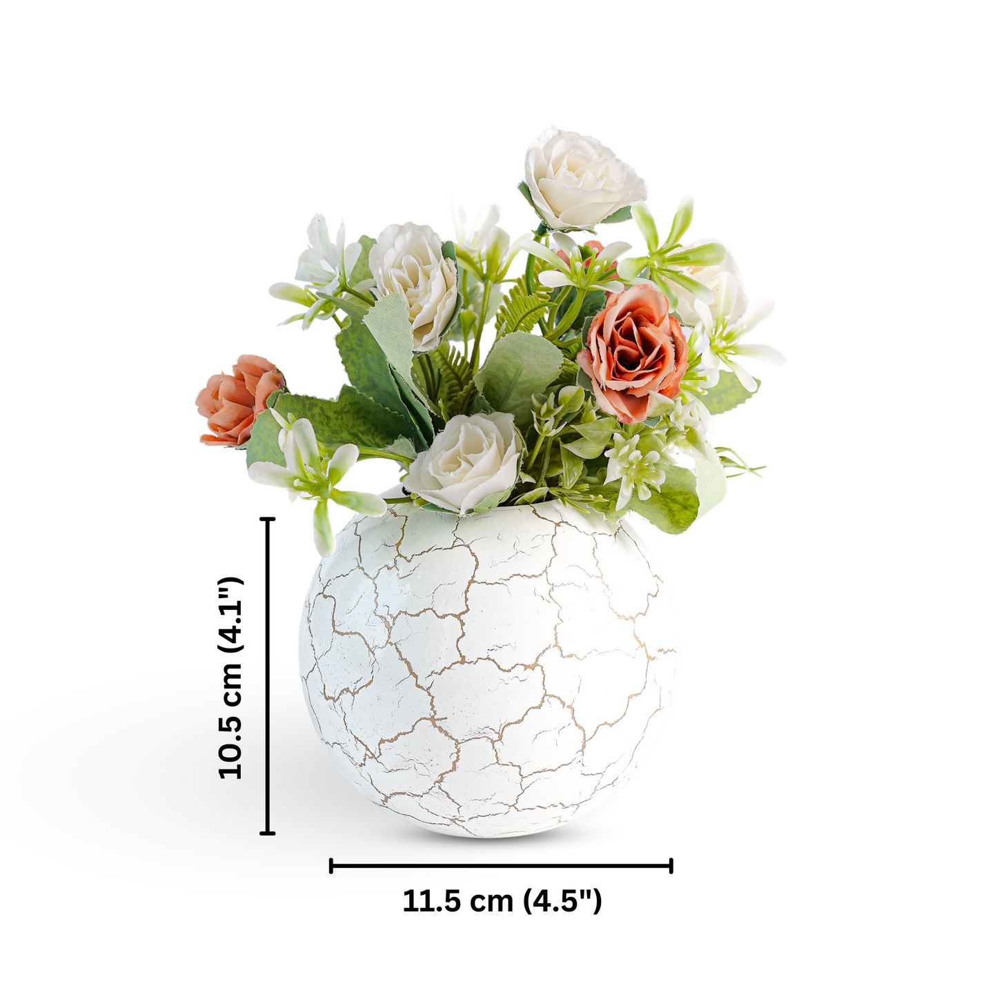 Crackled Ball flower vase Small