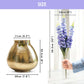 Behoma Combo of Gold Metal Embossed Matki Vase and Lavender Lupine Flowers Bouquet - Behoma