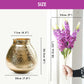 Behoma Combo of Gold Metal Embossed Matki Vase and Purple Lupine Flowers Bouquet - Behoma