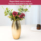 Behoma Combo of Metal Hammered Vase and Artificial Red Rose Bouquet - Behoma