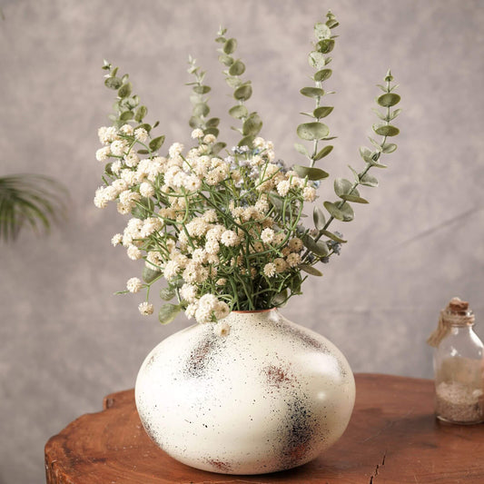 Behoma Metal Bud Flower Vase, Off - white - 5.1'' - Behoma