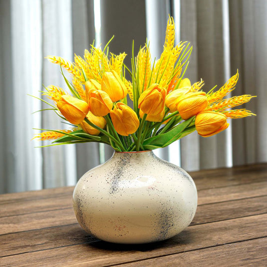 Behoma Metal Bud Flower Vase, Off - white - 5.1'' - Behoma