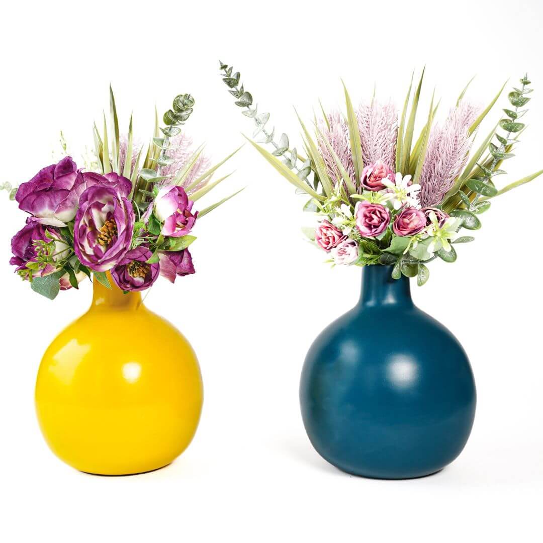 Behoma Metal Flower Vase - Set of 2 - 8.2'' - Behoma