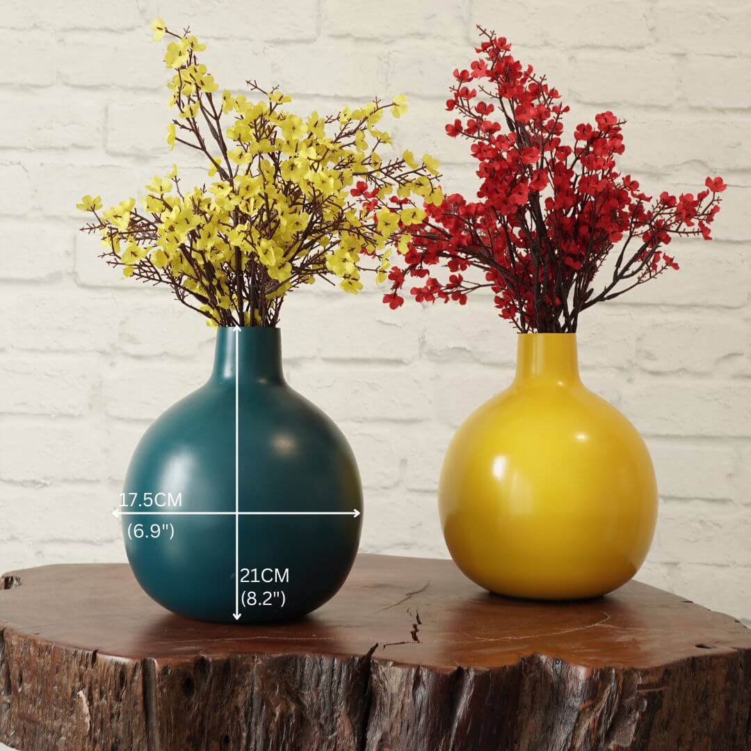 Behoma Metal Flower Vase - Set of 2 - 8.2'' - Behoma