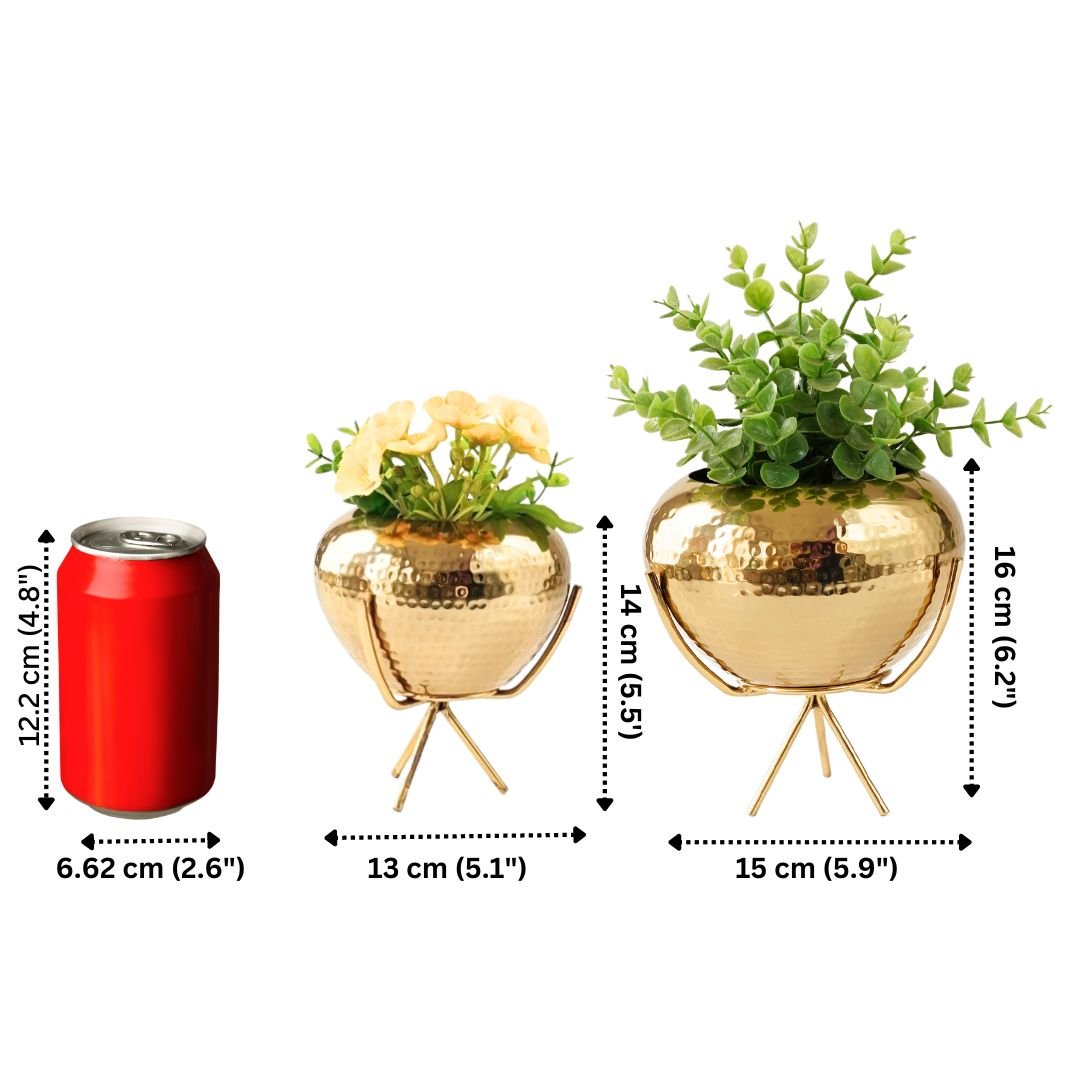 Behoma Mini Hammered Planter, Golden, 5.5'' - Behoma