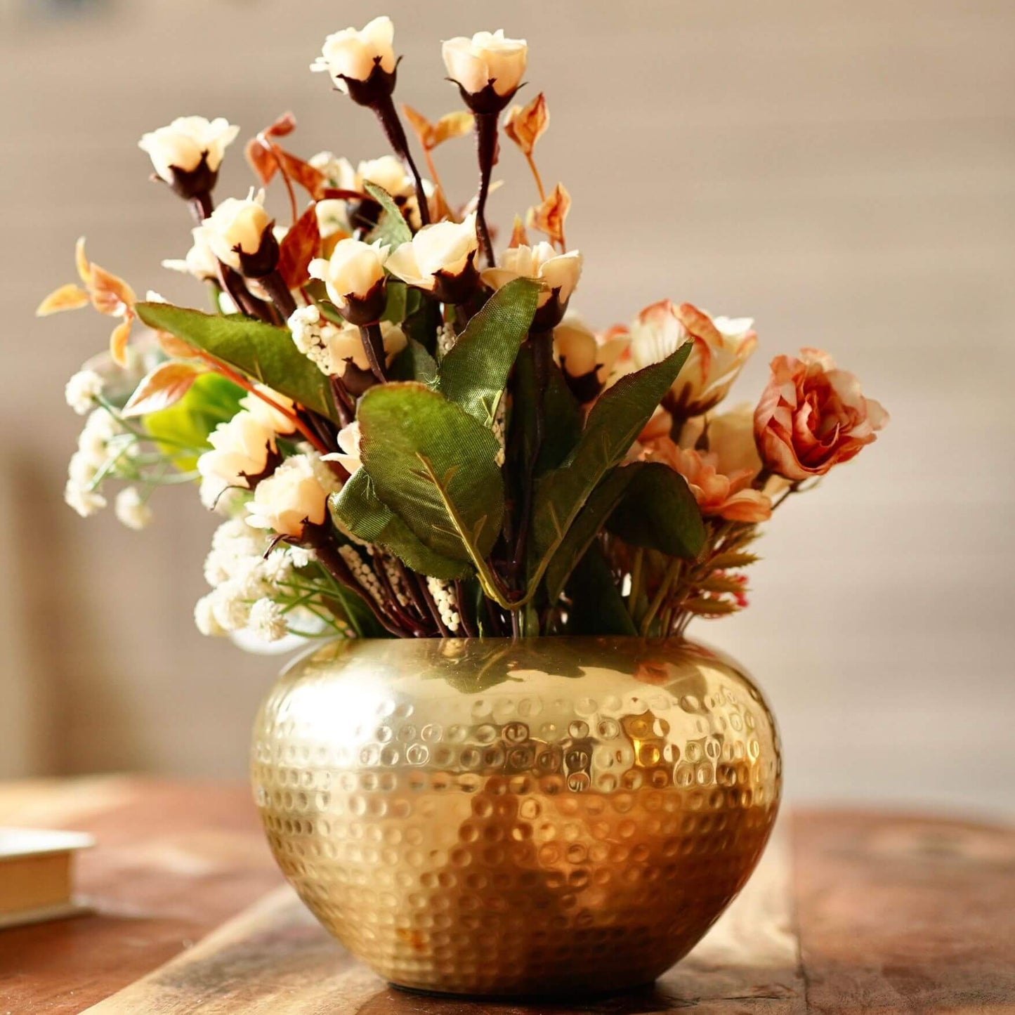 Behoma Mini Hammered Planter, Golden, Set - 3.7'' & 3.2'' - Behoma