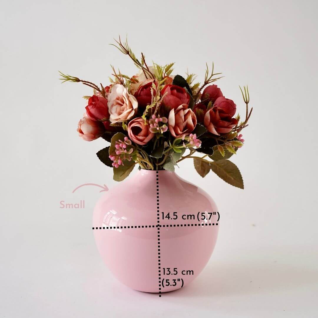 Behoma Pink Metal Bud Flower Vase - 5.3'' - Behoma