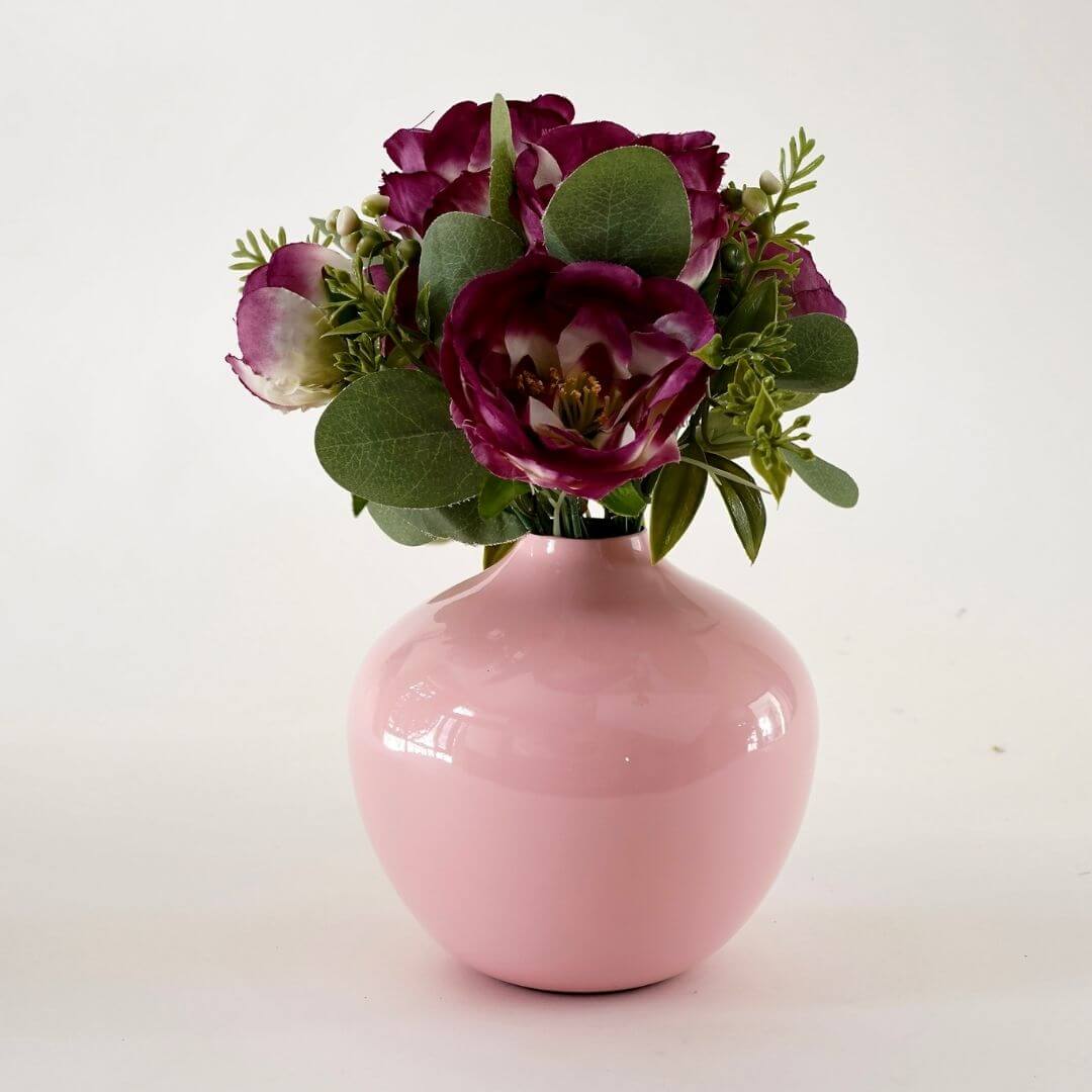 Behoma Pink Metal Bud Flower Vase - 5.3'' - Behoma