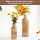 Bottle Style Flower Vase, Natural Finish, Set - 9'' & 5.9'' - Behoma