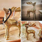 Christmas Reindeer showpiece, Gold, Metal - Set of 2 - Behoma