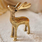 Christmas Reindeer showpiece, Gold, Metal - Set of 2 - Behoma