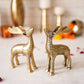 Christmas Reindeer showpiece, Gold, Metal - Set of 2 - Behoma