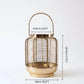 Classic Wire Metal Lantern, Gold - 10''X 6.2'' - Behoma