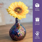 Disco Ball Glass Mosaic flower Vase, 7'' - Behoma