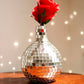 Disco Ball Glass Mosaic flower Vase, 7'' - Behoma