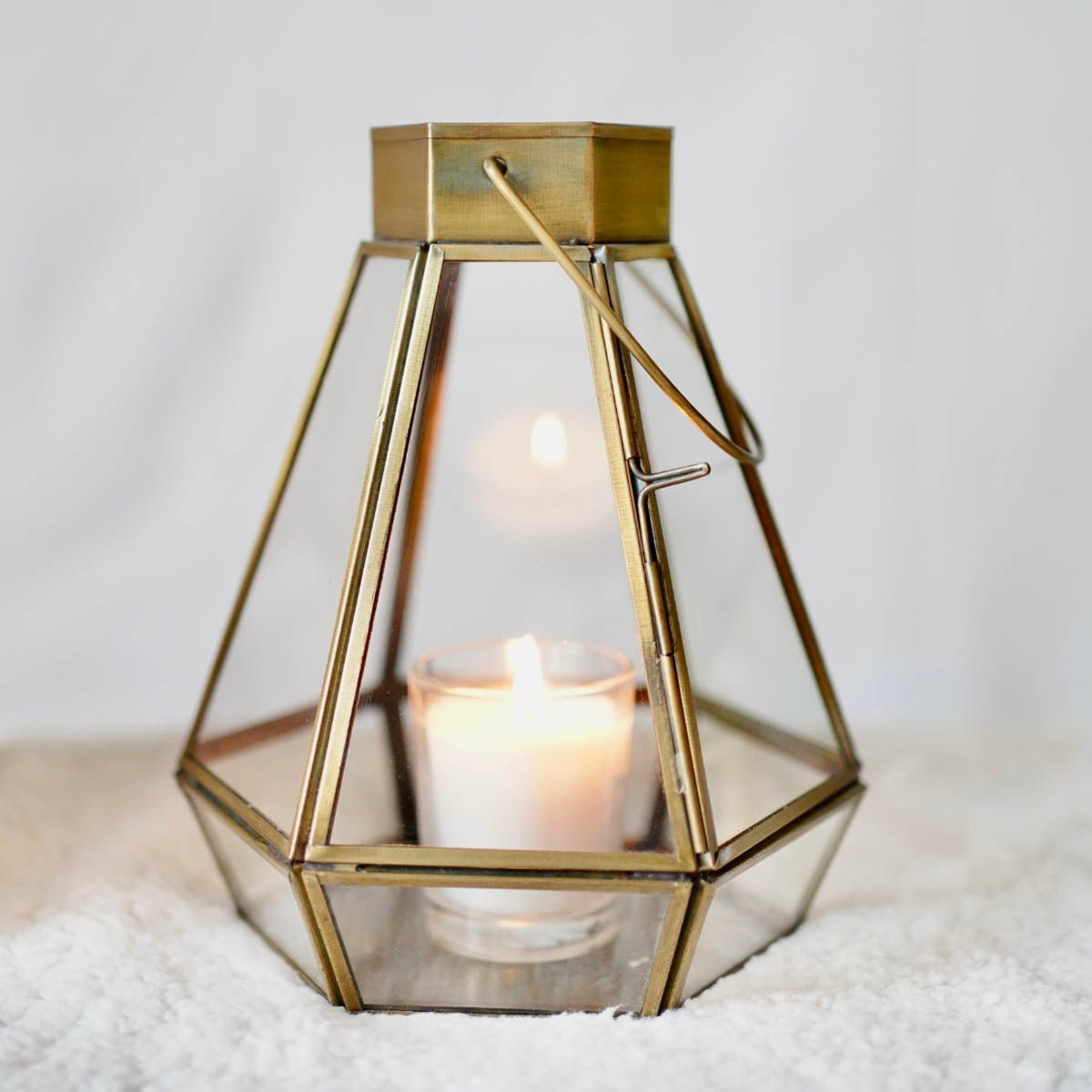 Drop Lantern, Antique Brass - 7.2''X 6.5'' - Behoma