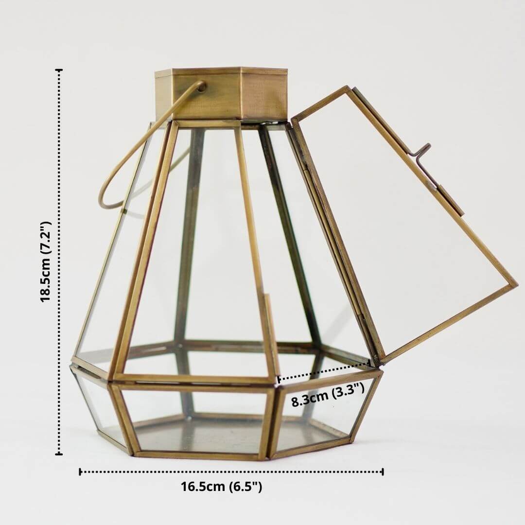 Drop Lantern, Antique Brass - 9.4'' & 7.2'' - Behoma