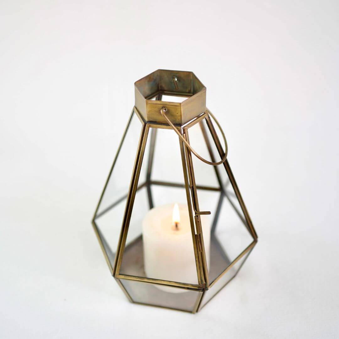 Drop Lantern, Antique Brass - 9.4'' & 7.2'' - Behoma