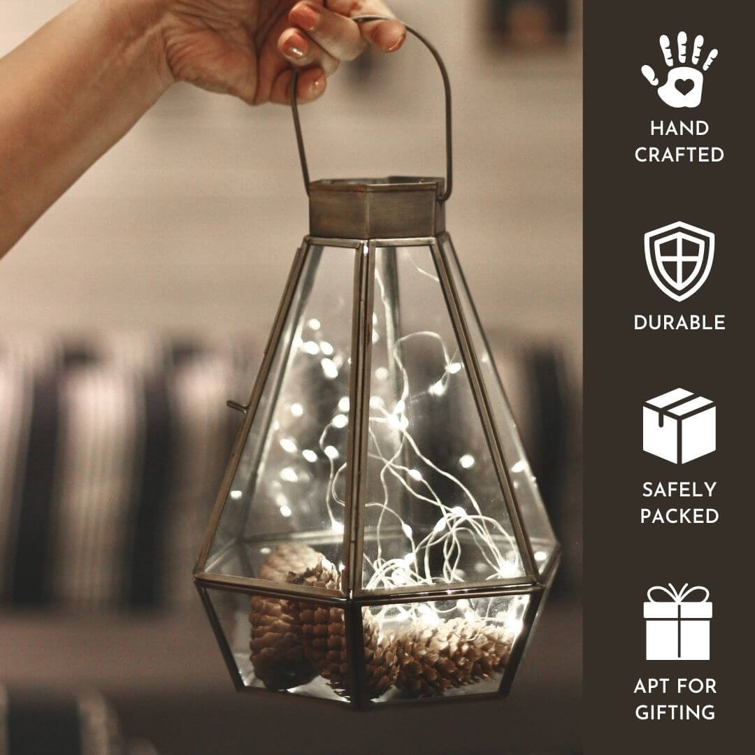 Drop Lantern, Nickel Black - 7.2''X 6.5'' - Behoma