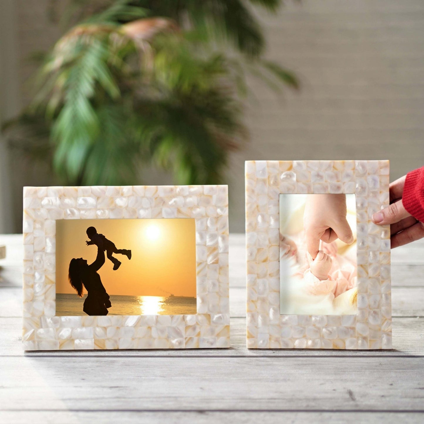 Elegant Pearl Photo Frame - Set of 2 (4x6 and 5x7) - Behoma