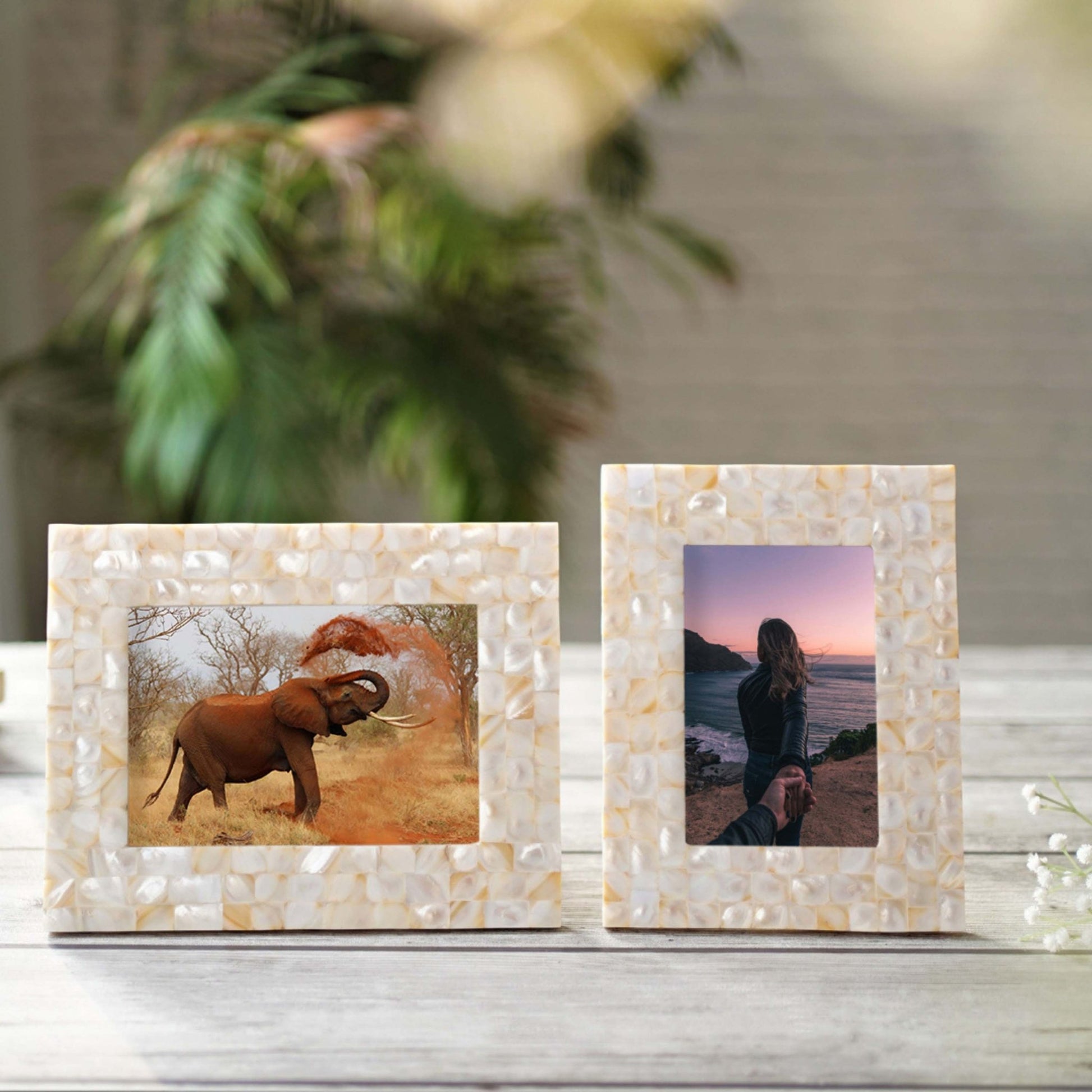 Elegant Pearl Photo Frame - Set of 2 (4x6 and 5x7) - Behoma