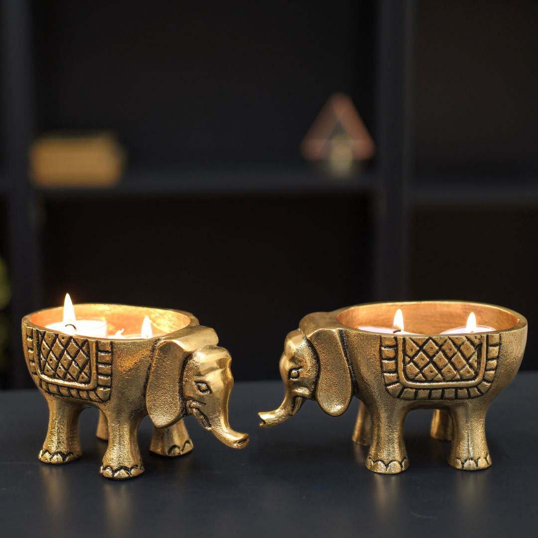 Elephant Metal Decorative Figure Set - Behoma