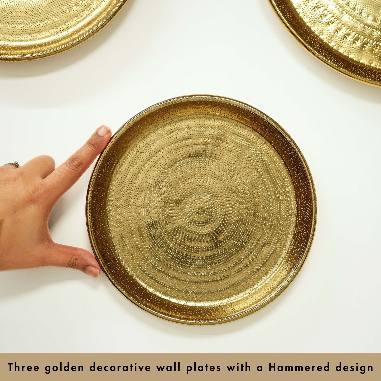 Embossed Texture Wall Plates, Set of 3 - Behoma