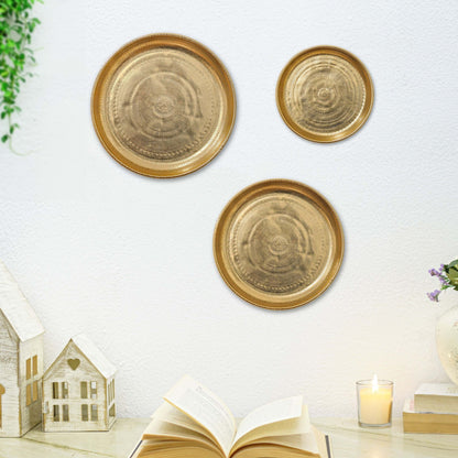 Embossed Texture Wall Plates, Set of 3 - Behoma