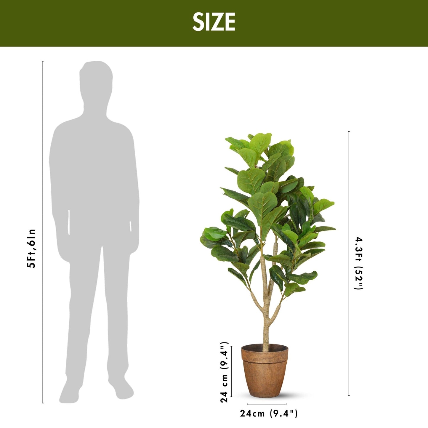 Fiddle Leaf Elegance, Artificial Plant - Behoma