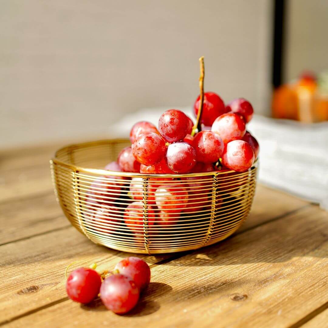 Fruit Basket Bowl, Gold - Set of 2 - Behoma