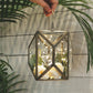 Geometric Lantern, Antique Brass - 6.69''X 3.9'' - Behoma