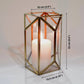 Geometric Lantern, Antique Brass - 6.69''X 3.9'' - Behoma