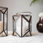 Geometric Lantern, Antique Copper - Set - 8.6'' & 6.6'' - Behoma