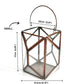 Geometric Lantern, Antique Copper - Set - 8.6'' & 6.6'' - Behoma