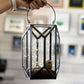 Geometric Lantern, Nickel Black - 8.6''X 6.1'' - Behoma