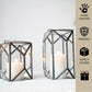 Geometric Lantern, Nickel Black - Set - 8.6'' & 6.69'' - Behoma