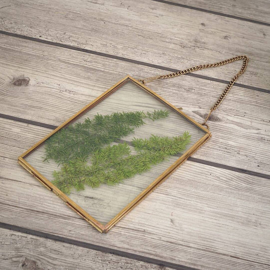 Glass & Brass Hanging Frame (5x7) - Behoma