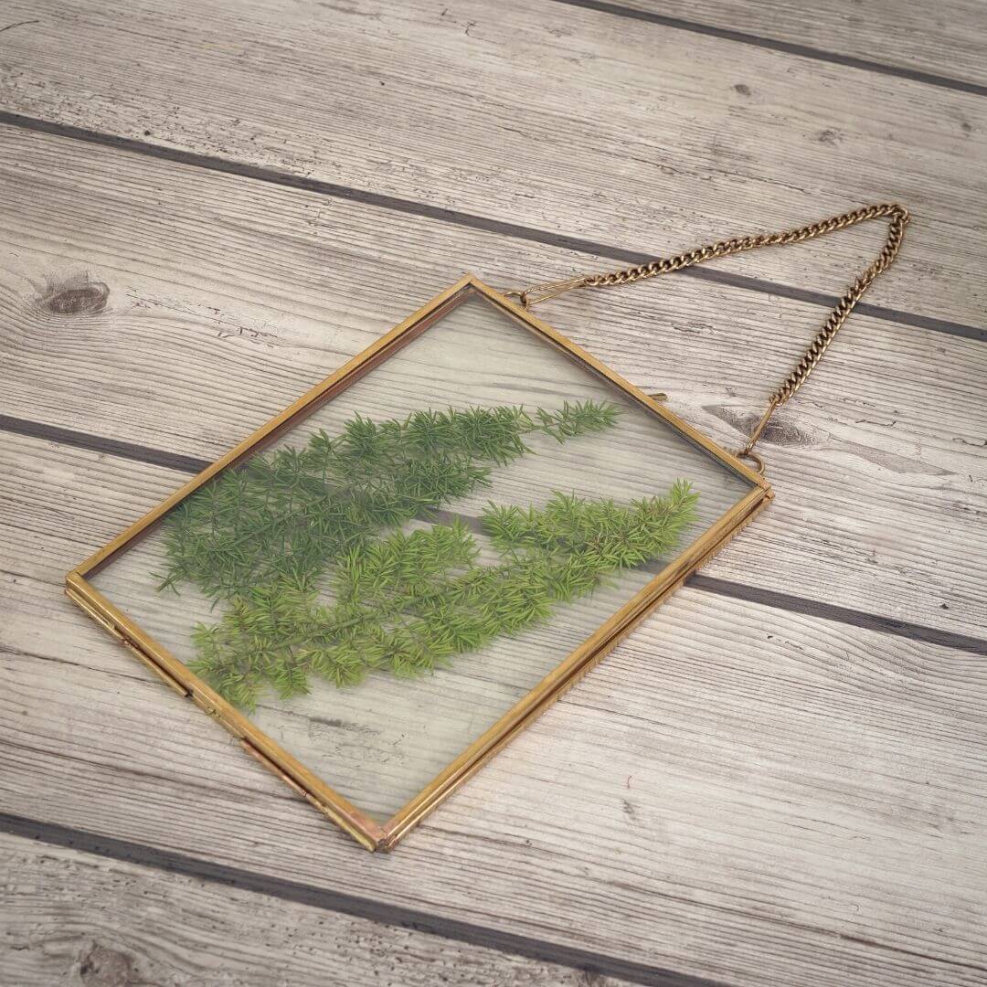 Glass & Brass Hanging Frame (8x8) - Behoma