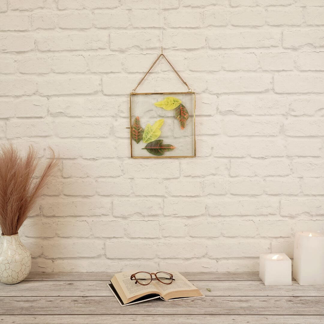 Glass & Brass Hanging Frame (8x8) - Behoma