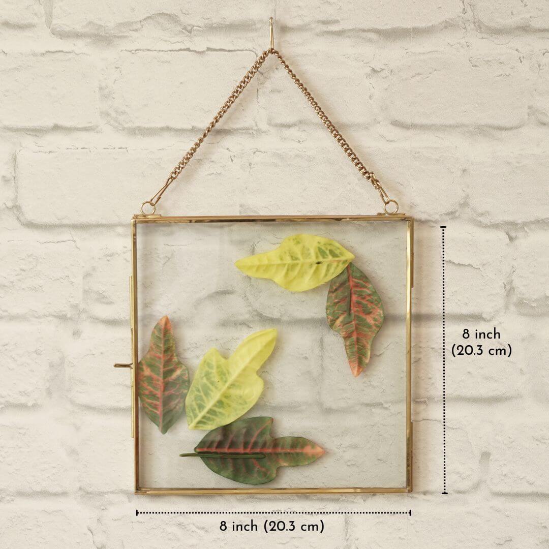 Glass & Brass Hanging Frame (8x8) - Behoma