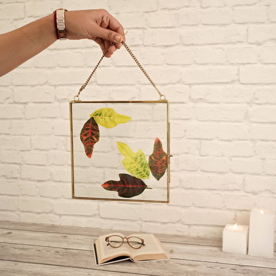 Glass & Brass Hanging Frame (8x8) - Behoma