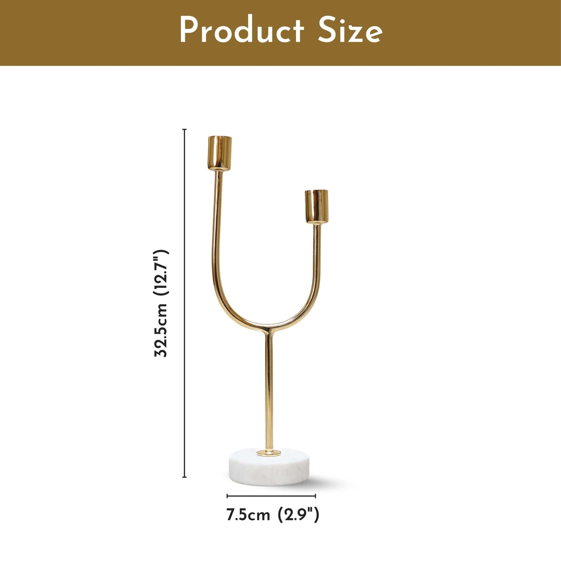 Golden Arc Dual Candle Holder - Behoma