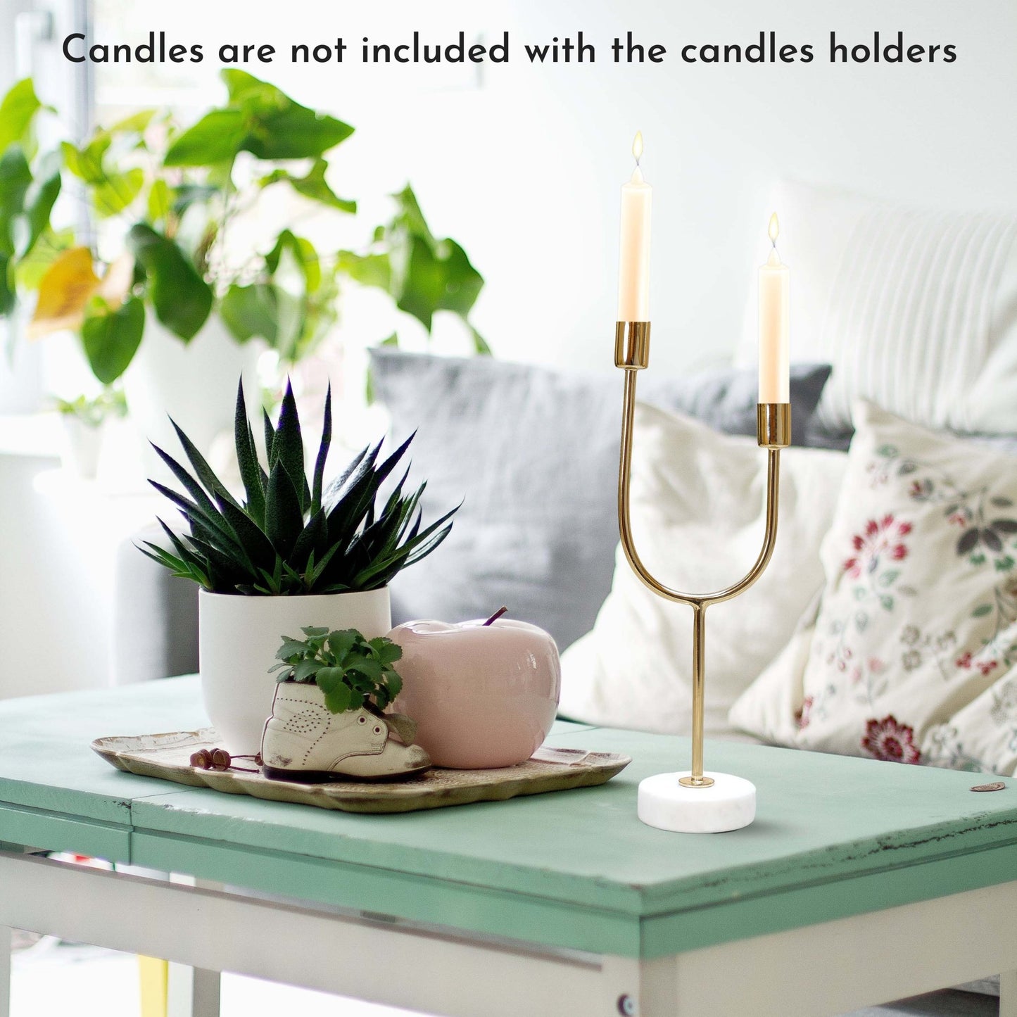 Golden Arc Dual Candle Holder - Behoma