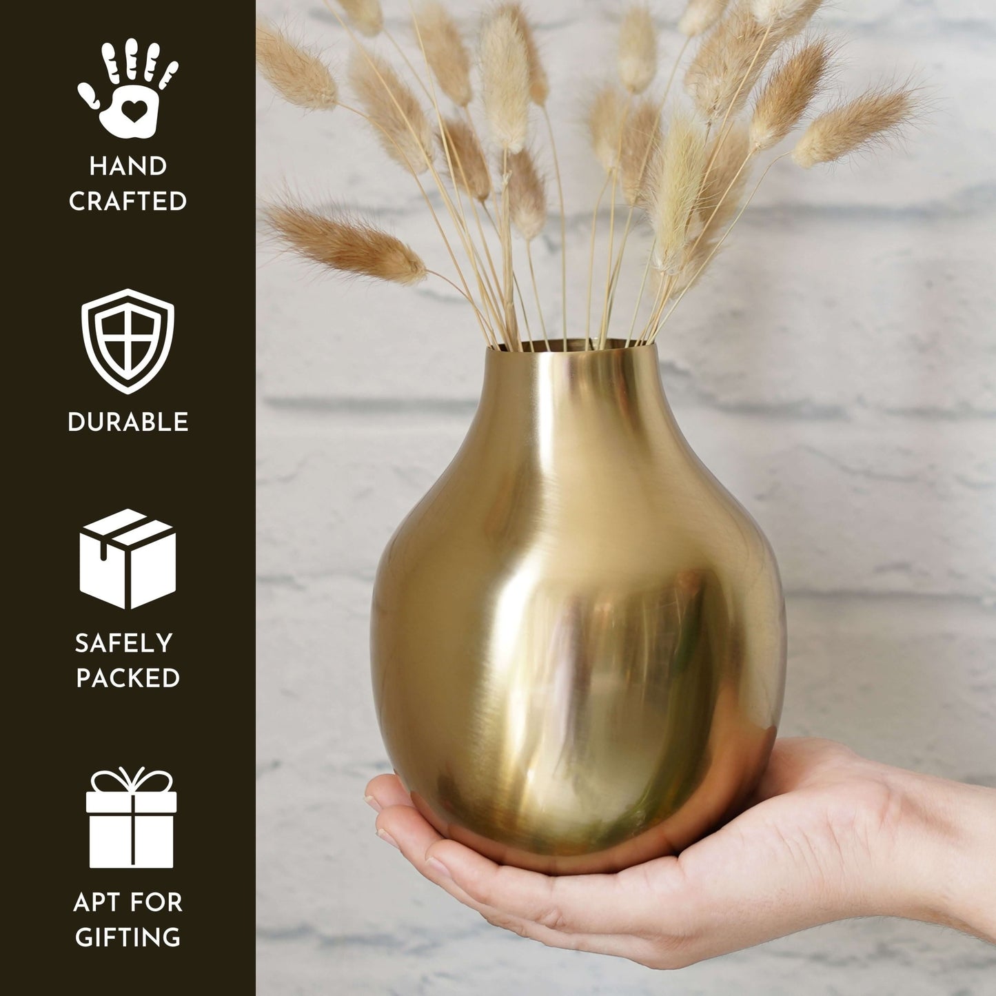 Golden Droplet Vase - 6.1''X5.1'' - Behoma