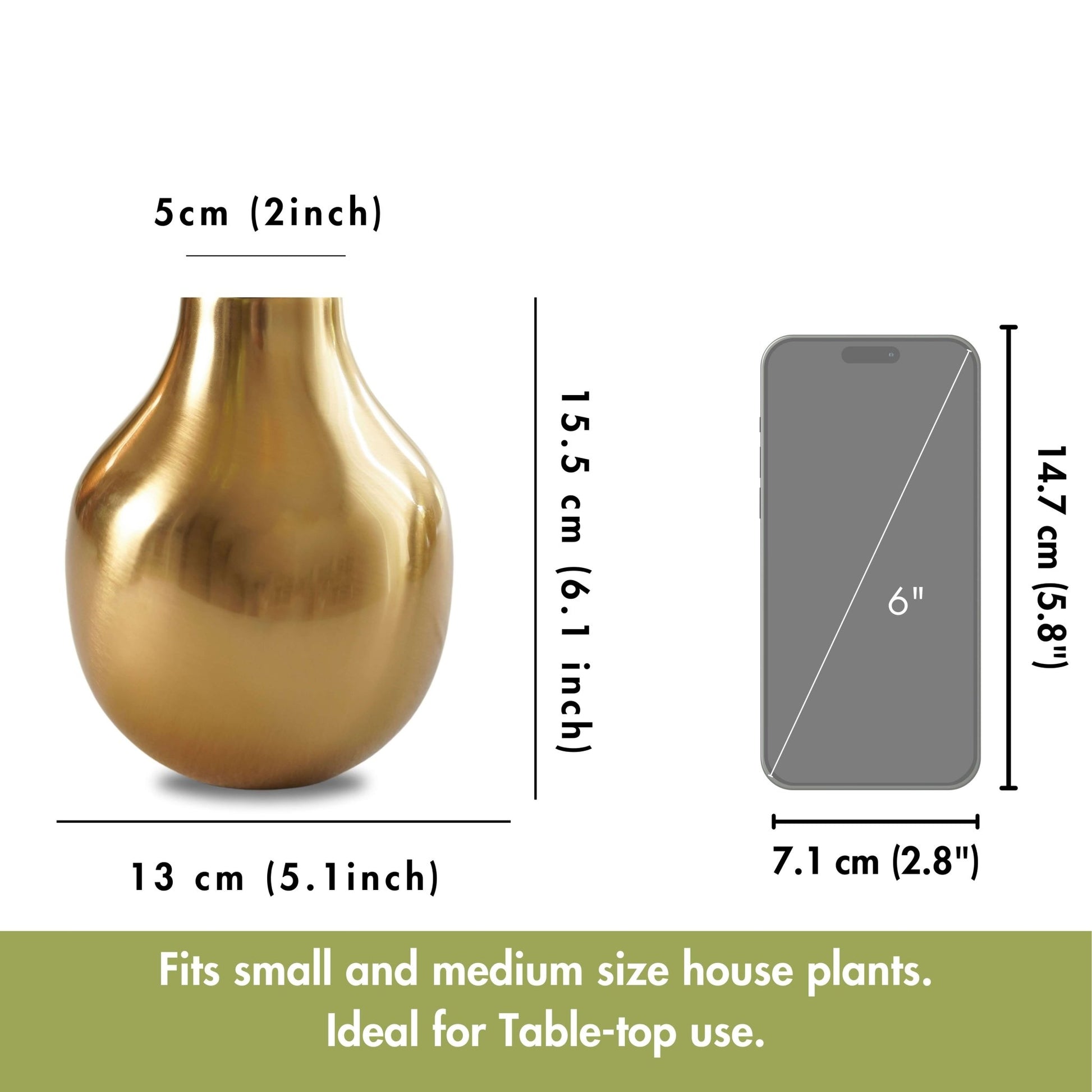 Golden Droplet Vase - 6.1''X5.1'' - Behoma