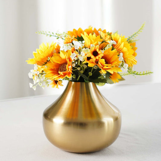 Golden Droplet Vase - 7''X 6.1'' - Behoma