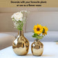 Golden Metal Bud Flower Vase, Set - 7'' & 4.5'' - Behoma