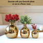 Golden Metal Bud Flower Vase, Set - 8'', 7'' & 4.5'' - Behoma