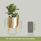 Golden Metal Fluted Planter - 7.8" - Behoma